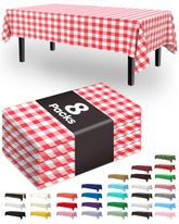 Mantel plástico rectangular Pureegg con cuadros rojo y blanco, protege la mesa.