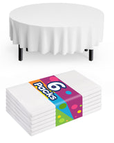 Pureegg mantel plástico redondo de 84 pulgadas en blanco, protección contra derrames.