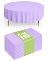 Mantel plástico Pureegg redondo 84 pulgadas lavanda para protección de la mesa.
