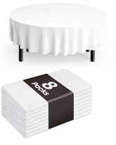 Mantel redondo blanco Pureegg de 84 pulgadas protege la mesa contra derrames