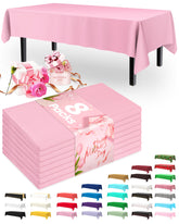 Mantel plástico rosa de Pureegg, enfoque rectangular 54x108, protege la mesa y facilita la limpieza.