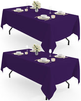 Pureegg mantel rectangular de poliéster púrpura, resistente y elegante para cenas.