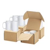 Taza PYD Life blanca de 15 oz lista para sublimación, ideal para personalizar.