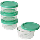 Conjunto Pyrex 7202: tazon de vidrio de 1 taza con tapa verde para almacenamiento seguro.