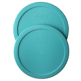 Tapas Pyrex turquesa para 6-7 tazas, paquete de 2, almacenamiento seguro