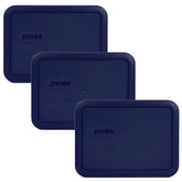 Tapas Pyrex azul para recipientes de 3 tazas, ideal para guardar sobras.