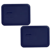 Tapas rectangulares Pyrex de 3 tazas azules para almacenamiento seguro de comidas