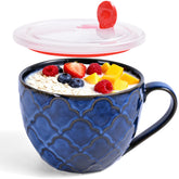 Pyrilo taza cerámica 24oz con tapa, ideal para sopas y caldos calientes
