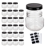 Tarro QAPPDA Mason de 8 oz con tapas negras para envasar y conservar.