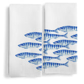 Qeheb toallas cocina diseño gofre oceánico: secado suave y decorativas.