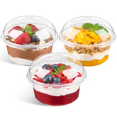 Copa de postre Qeirudu 12oz con tapa domo para evitar derrames.