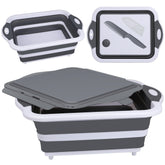 QiMH Cesta picnic plegable con tapa, ideal para picnic al aire libre y almacenamiento rápido.
