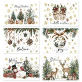 Qinyoung manteles navideños acuarela para mesa festiva y limpieza rápida