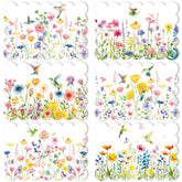 Manteles individuales Qinyoung con arreglo floral acuarela para mesa, color y estilo.