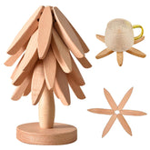 QIYLQE salvamantel de nogal plegable con diseño de árbol para decorar y proteger superficies