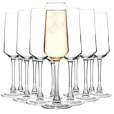 QOWOEO copas de champagne 12 piezas, burbujas brillantes en cristal claro.