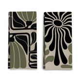 Qpenm Sage Green Groovy: toallas-cocina-24x16, absorción rápida para secar platos.