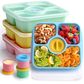 QQKO Bento caja snack pastel ideal para meriendas y almuerzos organizados