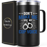 Taza Qtencas policial con frase frontal para uso diario