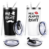 Qtencas tumbler dos tonos negro blanco, ideal para regalo de boda o aniversario