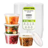 Contenedores QUIDDITY WARE deli 16oz transparentes para identificar rápidamente el contenido.