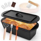QuliMetal pan hogaza ovalado con tapa para una costra dorada y uniforme