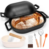 QuliMetal olla oval de hierro fundido 16x10 para pan con cocción uniforme