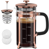 QUQIYSO Prensa Francesa de acero inoxidable 304 para filtrado superior del café.