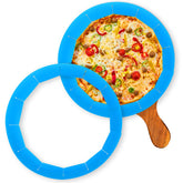 QUWOLACE escudo-masa-tarta ajustable azul protege la corteza horneada.