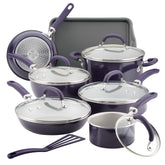 Rachael Ray Create Delicious sarten aluminio nonstick para cocción pareja y fácil limpieza