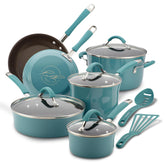 Conjunto Rachael Ray Cucina 12 piezas en Azul Agave para cocina versátil