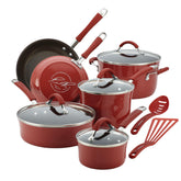 Rachael Ray Cucina: juego completo de ollas y sartenes de 12 piezas para uso diario.