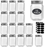 Rainforce frascos Mason 16 oz con tapa, visibilidad clara para almacenar alimentos.