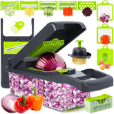 RAIQEE cortadora de verduras mandolina 10 en 1 para cortes rápidos y uniformes