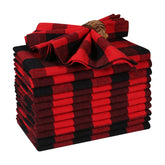 Ramanta Home servilletas de cuadros rojo y blanco 18x18 para cenas diarias