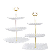 RAUVOLFIA soporte de postres redondo 3 niveles en blanco, ideal para fiestas.