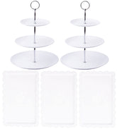RAUVOLFIA torre de postres de 3 niveles blanco para presentación elegante