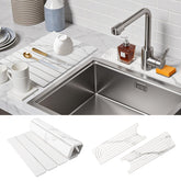 Ravmix alfombrilla de piedra para secado en la cocina, gran superficie para platos y vasos