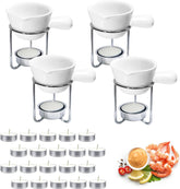 Reasmi conjunto calentadores mantequilla mariscos ceramico, ideal para derretir mantequilla al servir.
