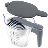 Recogwood tazas medidoras apilables con tapa para almacenar fácilmente