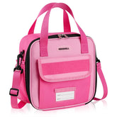 REDSHELL lonchera táctica para niñas, frente rosa con parches personalizables.