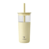 REDUCE Aspen 20oz: taza de vidrio aislado con tapa y pajilla ancha para bebidas frías