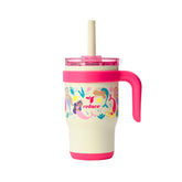 REDUCE Coldee tumbler rosa sirena con tapa y pajilla para evitar derrames