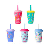Vaso GoGo's para niños con tapa anti-derrame y color vibrante.