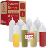 Reli. botellas claras 32 onzas para condimentos y aceites