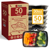 Reli contenedores para preparaciones de 30 oz con 2 compartimentos, ideal para organización.