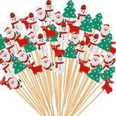 Remerry palillos navideños con forma de árbol para decorar aperitivos