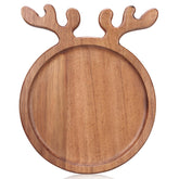 Bandeja navideña Renawe de acacia, ideal para servir quesos y aperitivos.