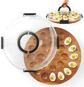 Renmxj bandeja para huevos deviled con 24 porciones para reuniones