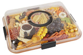 Renmxj tablero de charcutería con tapa transparente para llevar con frescura.